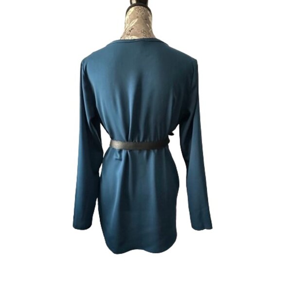 Ann Taylor Women's S Blue Modest Long Sleeves V-Neck Pull Over Blouse/Shirt Top - Picture 5 of 13